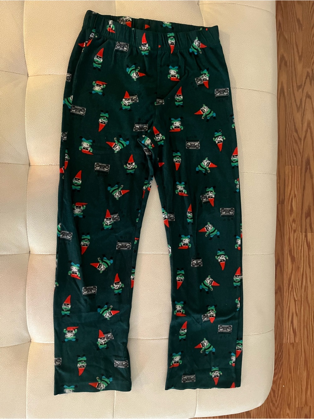 Boys LG (10/12) Old Navy Green Gnome Print Pajama Pants